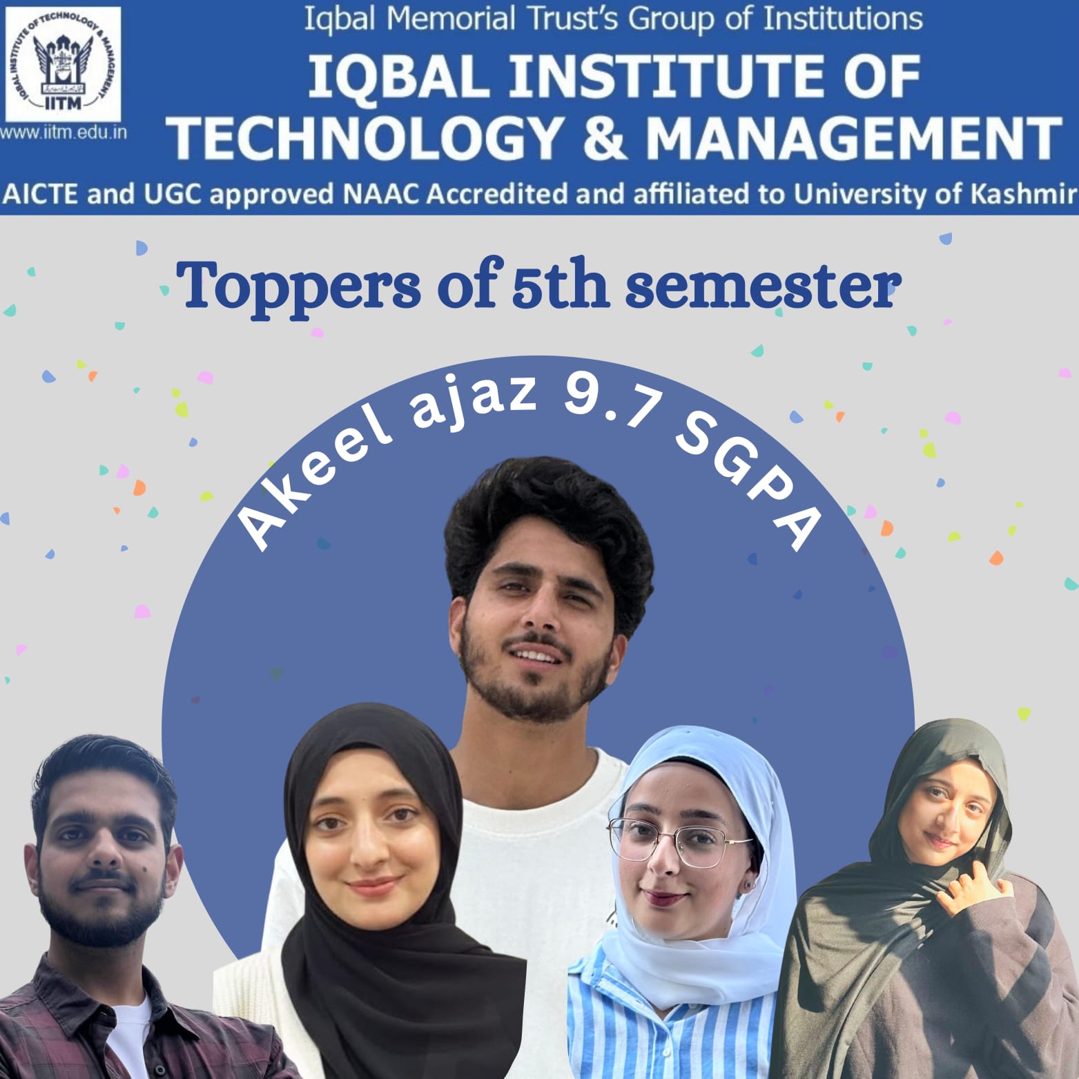 5th Semester Toppers